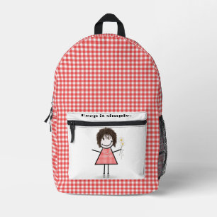 Sac À Dos Imprimé Fille en bâtonnets avec citation inspirante