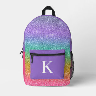 Sac À Dos Imprimé Fille enfant à monogramme faux paillettes coloré