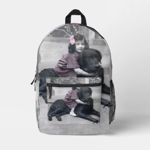 Sac À Dos Imprimé Fille et son chien