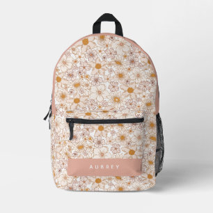 Sac À Dos Imprimé Fille Florale rose clair Super rétro