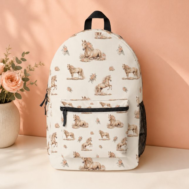 Sac À Dos Imprimé Fille Peach Rose Cheval Motif (Créateur téléchargé)