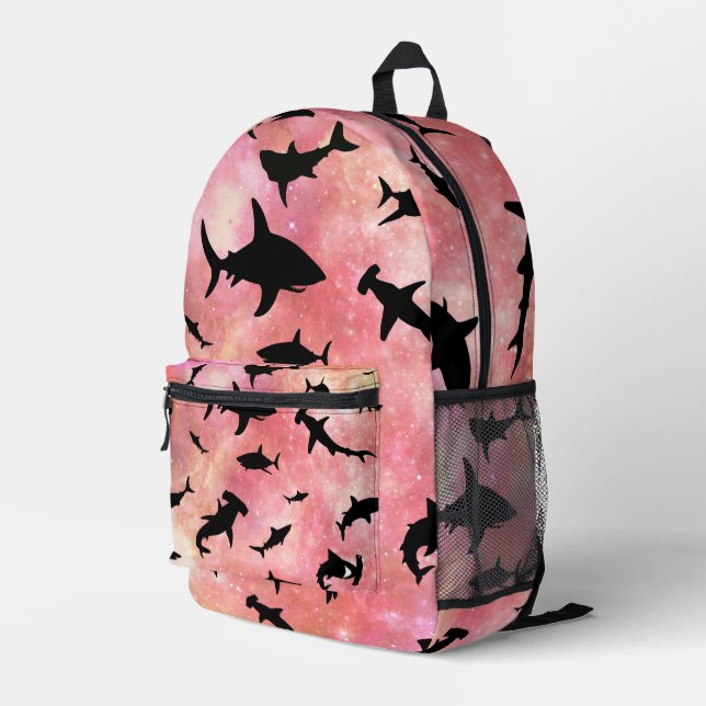 Sac À Dos Imprimé Filles de galaxie spatiale à dégradé de requin ros (Coin arrière droit)
