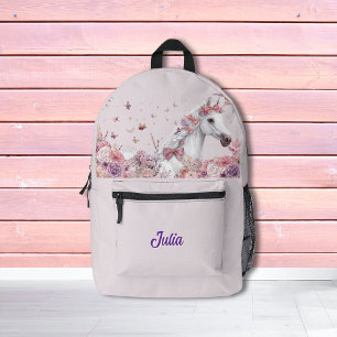 Sac À Dos Imprimé Filles Jolis Poneys Floral Pastel Cheval