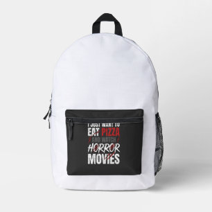 Sac À Dos Imprimé Films d'horreur Pizza Halloween Design_1