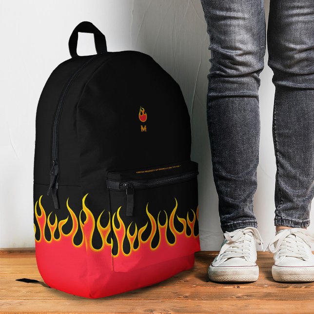 Sac À Dos Imprimé Flamme cool Initiale Élégante Brûlage incendie (Cool Flame Initial Stylish Fire Burning Printed Backpack
)