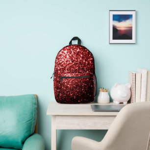 Sac À Dos Imprimé Flamme de parties scintillant rouge foncé
