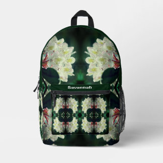 Sac À Dos Imprimé Fleur d'Azalée Blanche Personnalisée