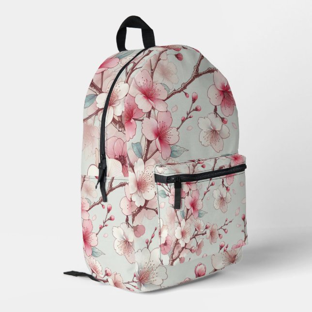 Sac À Dos Imprimé Fleur de Cerisier (Coin arrière gauche)