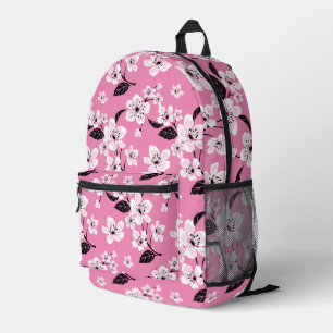 SAC À DOS IMPRIMÉ FLEUR DE CERISIER - MOTIF SAKURA EN ROSE CLAIR