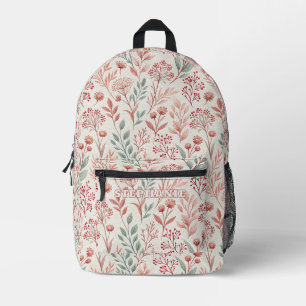Sac À Dos Imprimé Fleur de cerisier rose, Floral et Motif Feuille