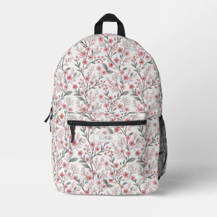 Sac À Dos Imprimé Fleur de cerisier rose motif Sakura sur fond blanc