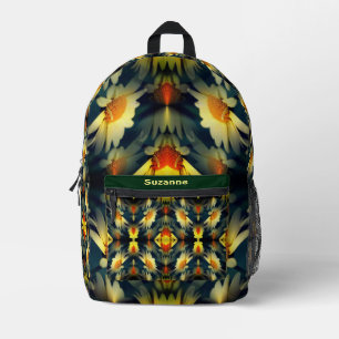 Sac À Dos Imprimé Fleur de marguerite jaune Abstrait personnalisé
