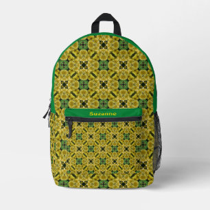 Sac À Dos Imprimé Fleur de Primrose jaune Art Abstrait personnalisé