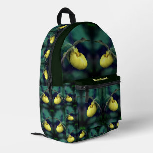 Sac À Dos Imprimé Fleur d'orchidée à chlipper jaune personnalisée