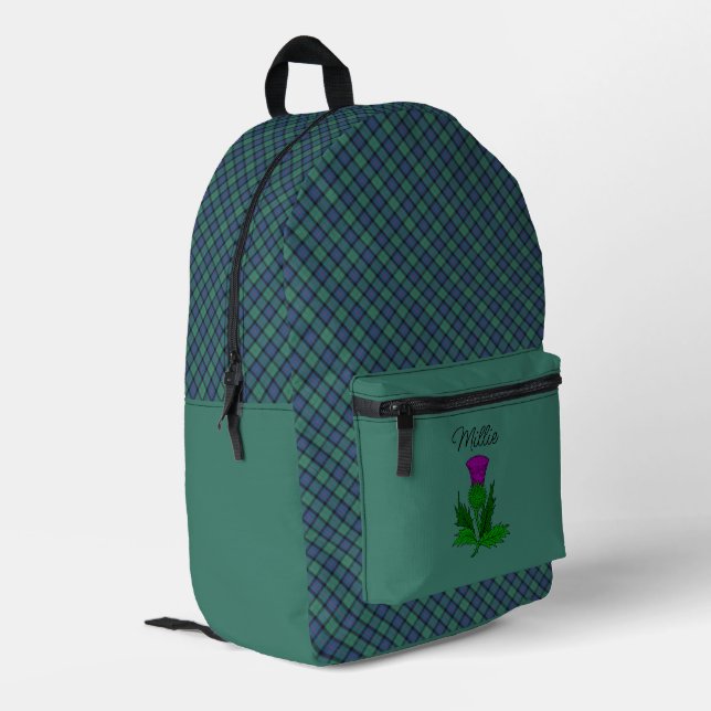 Sac À Dos Imprimé Fleur écossaise Clan Tartan (Coin arrière gauche)