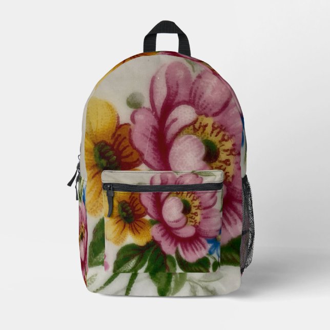 Sac À Dos Imprimé Fleur inspirée de la porcelaine (Recto)