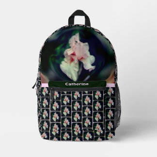 Sac À Dos Imprimé Fleur Iris Rose Art Abstrait Personnalisé
