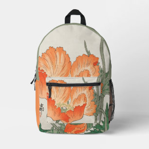 Sac À Dos Imprimé Fleur japonaise vintage de pavot orange, Ohara Kos