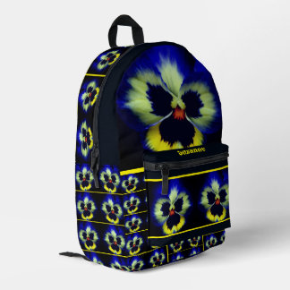 Sac À Dos Imprimé Fleur Pansy Bleu Personnalisé