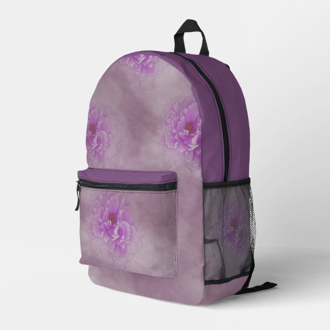 Sac À Dos Imprimé Fleur pourpre (Coin arrière droit)