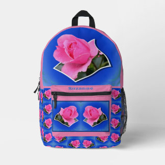 Sac À Dos Imprimé Fleur Rosebud Rose Hors Limites