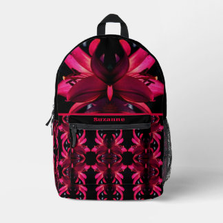 Sac À Dos Imprimé Fleur rouge Abstraite personnalisée