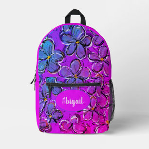 Sac À Dos Imprimé Fleur tropicale rose chaud