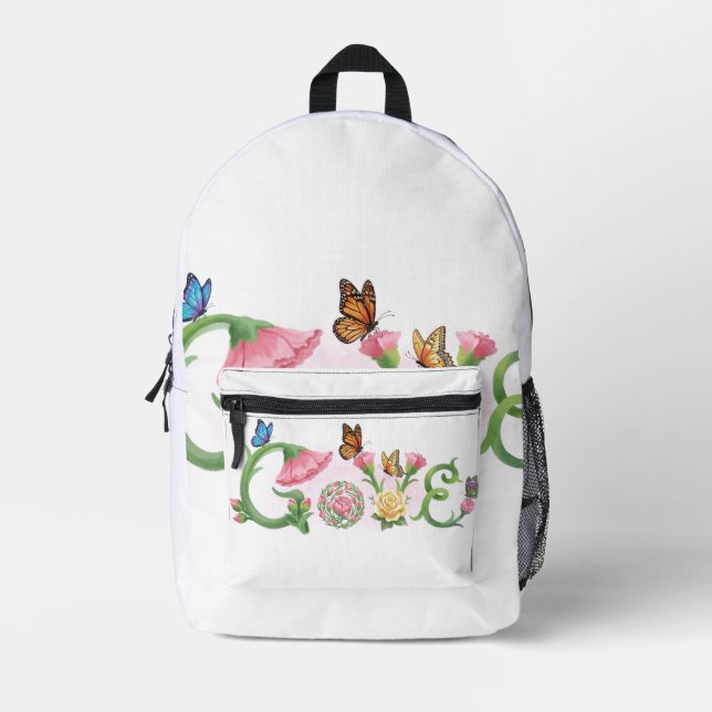 Sac À Dos Imprimé Fleurs Amour  (Recto)