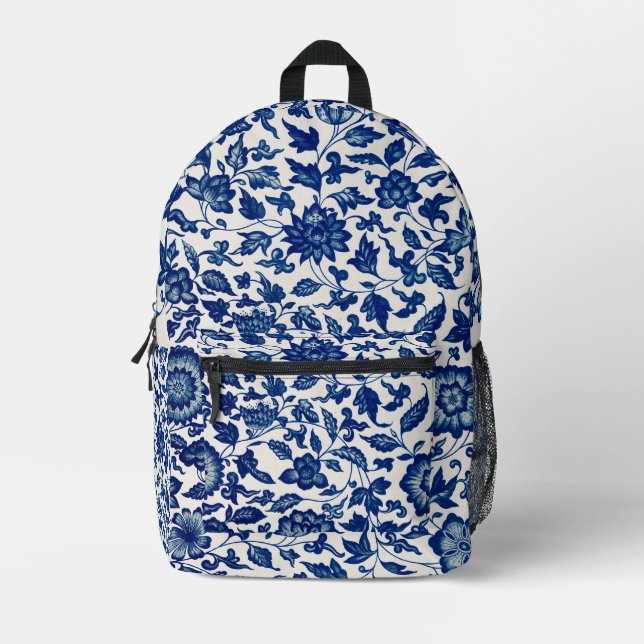 Sac À Dos Imprimé Fleurs bleues (Recto)