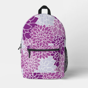 Sac À Dos Imprimé Fleurs Dahlia, Motif De Fleurs, Dahlia Violet