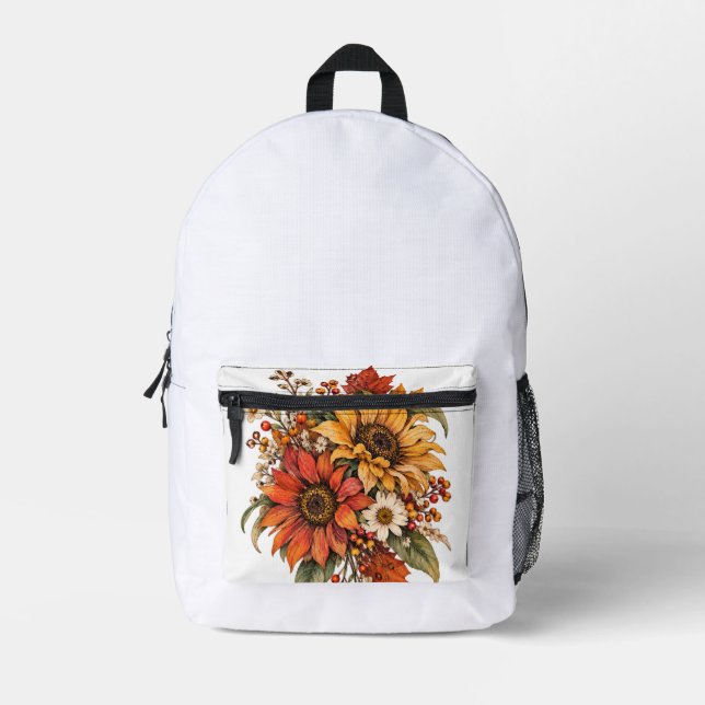 Sac À Dos Imprimé Fleurs d'automne (Recto)