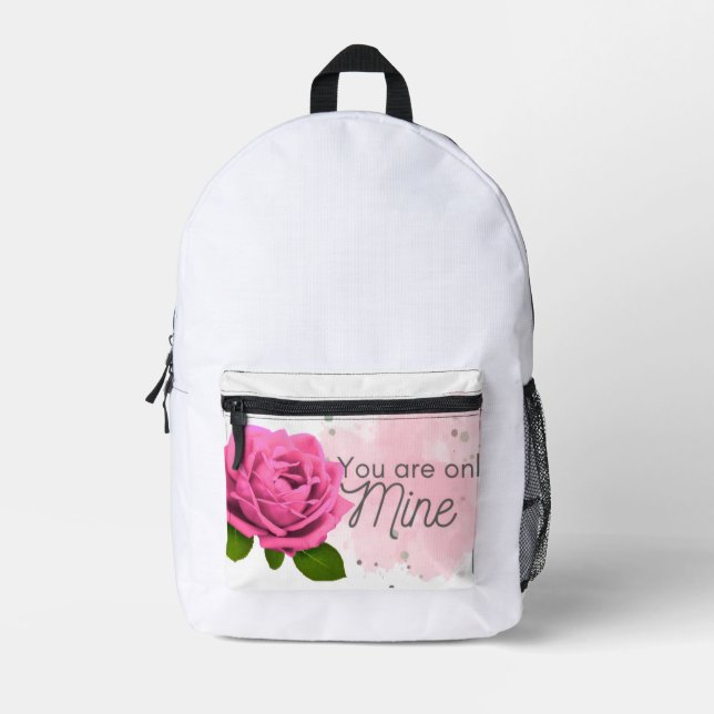 Sac À Dos Imprimé Fleurs de couleur rose  (Recto)