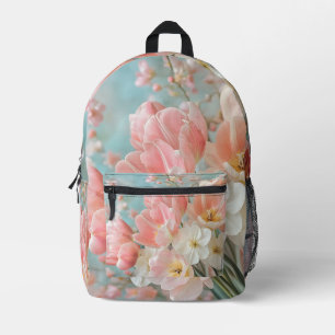 Sac À Dos Imprimé Fleurs de printemps pastel doux Design Flore délic