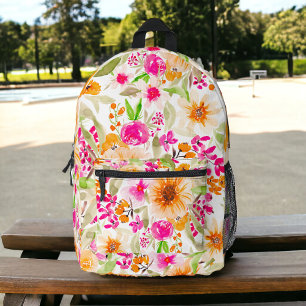 Sac À Dos Imprimé Fleurs de soleil d'été brillantes chic motif flora