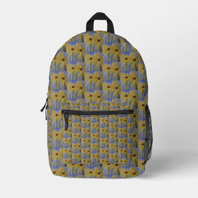 Sac À Dos Imprimé Fleurs de soleil jaunes (Recto)