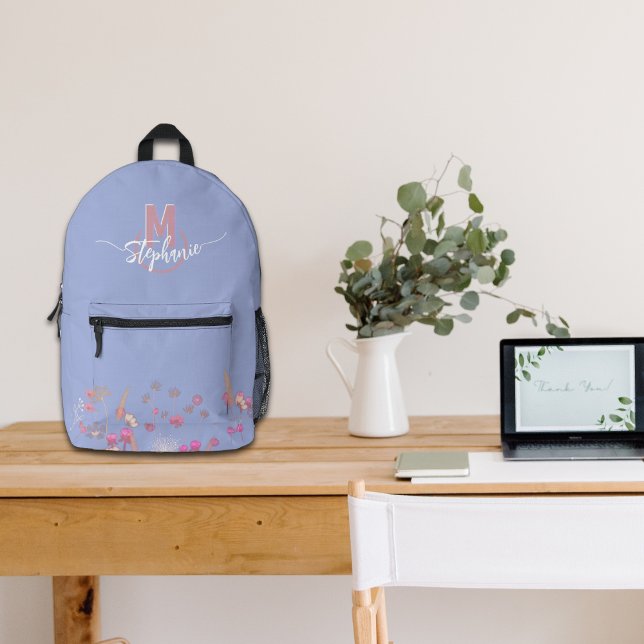 Sac À Dos Imprimé Fleurs douces monogrammées (Créateur téléchargé)