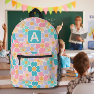 Sac À Dos Imprimé Fleurs pastel monogrammées