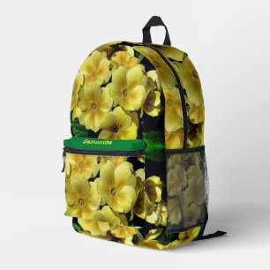 Sac À Dos Imprimé Fleurs Primrose Jaune Personnalisées