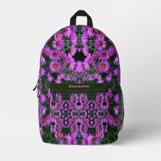 Sac À Dos Imprimé Fleurs rose Aster Abstrait Personnalisé