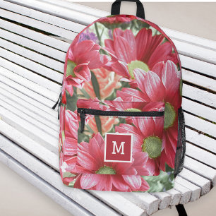 Sac À Dos Imprimé Fleurs rose Monogramme Cool Floral Design Moderne