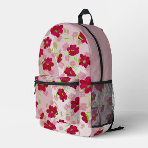 Sac À Dos Imprimé Fleurs roses et rouges - Floral