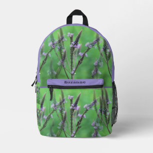 Sac À Dos Imprimé Fleurs violettes Vervain Multipliées Personnalisée
