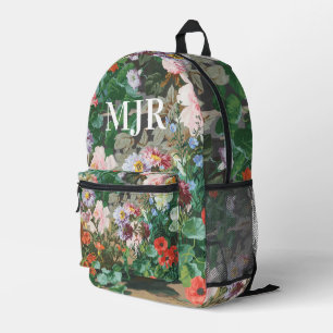 Sac À Dos Imprimé Floral et Sage Green Élégant chic