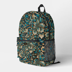 Sac À Dos Imprimé Floral Peacock Blue Mandala