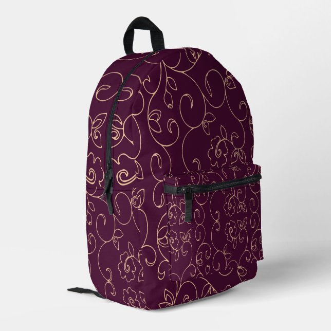 Sac À Dos Imprimé Floral pourpre (Coin arrière gauche)