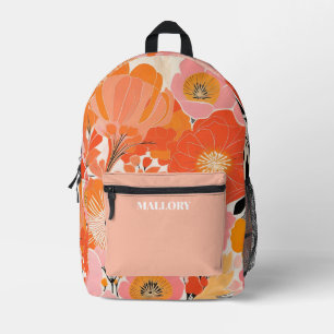 Sac À Dos Imprimé Floral rose et orange