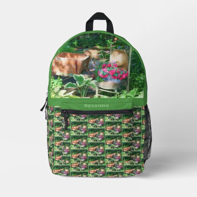 Sac À Dos Imprimé Flower Garden Antique Chaise personnalisée (Recto)