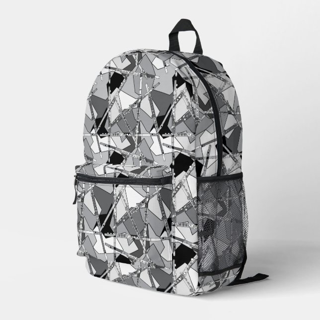 Sac À Dos Imprimé Flutes de chevauchement Monocromatique (Coin arrière droit)