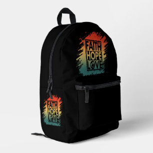 SAC À DOS IMPRIMÉ FOI ESPOIR AMOUR VERSE INSPIRANT MOTIVATIONNEL