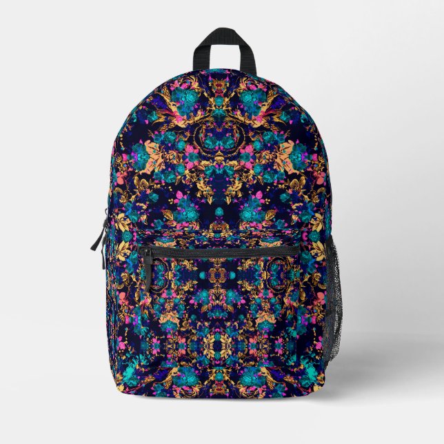 Sac À Dos Imprimé Fond de fleurs abstraites chic et mignon (Recto)